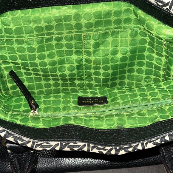 Kate Spade Black and White Blakely Keswick Canvas Leather Tote Bag - Picture 7 of 8